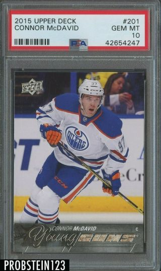 2015 - 16 Upper Deck Young Guns 201 Connor Mcdavid Oilers Rc Rookie Psa 10