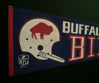 Vintage Buffalo Bills NFL Pennant with Single Bar Facemask 2