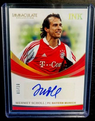 1/10 Mehmet Scholl 2018 - 19 Immaculate Soccer Ink Gold Autograph Auto Bayern