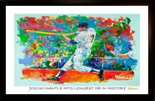 Mickey Mantle Art Print Artwork Signed By Artist To The Stars,  Winford
