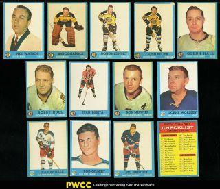 1962 Topps Hockey Mid - Grade Complete Set Hull Mikita Gilbert Checklist (pwcc)