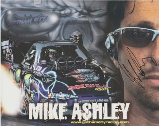 2006 Mike Ashley Signed Skull Gear Chevy Monte Carlo Funny Car Nhra Postcard