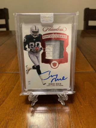 2017 Panini Flawless Jerry Rice Game Worn Patch Auto 3/5 Encased