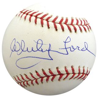Whitey Ford Autographed Signed Mlb Baseball York Yankees Beckett H75113