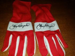 Indycar Red Racing Gloves Size L/xl Signed By Johnny Rutherford