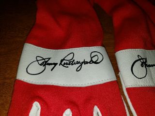 INDYCAR RED RACING GLOVES SIZE L/XL SIGNED BY JOHNNY RUTHERFORD 3