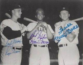Roger Maris Mickey Mantle Ny Yankees Signed 8x10 Photo Reprint