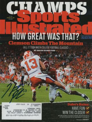 Hunter Renfrow Clemson Tigers Football Signed Sports Illustrated 1/16/17