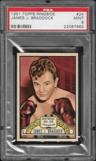 1951 Topps Ringside Boxing 24 James J Braddock Psa 9 Registry Set Break