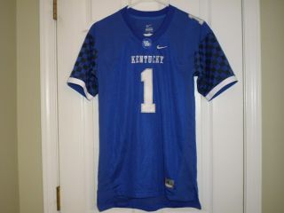 Team Nike Kentucky Wildcats Football Jersey Blue Checkered Sleeves Size S