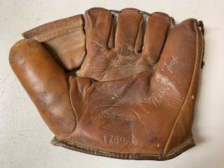 Vintage Nellie Fox Jc Higgins Leather Baseball Glove Model 1759 Sears Roebuck