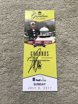 Danny Lee Signed Greenbrier Classic Signed Golf Ticket Stub Pga Tour Champion 1