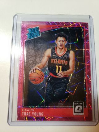 2018 - 19 Panini Donruss Optic Trae Young Rated Rookie Pink Velocity 65/79