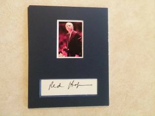 Red Holtzman Autographed Index Card Matted With Picture
