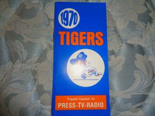 1970 Detroit Tigers Media Guide Baseball Program Press Book Yearbook Roster Ad