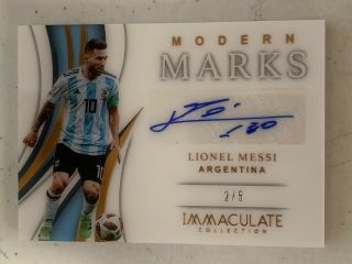 2018 - 19 Immaculate Soccer Lionel Messi Modern Marks Auto 2/5 Ssp Gold Argentina