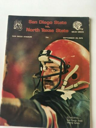 San Diego State Aztecs Vs North Texas State Football Program - 9/20/1975