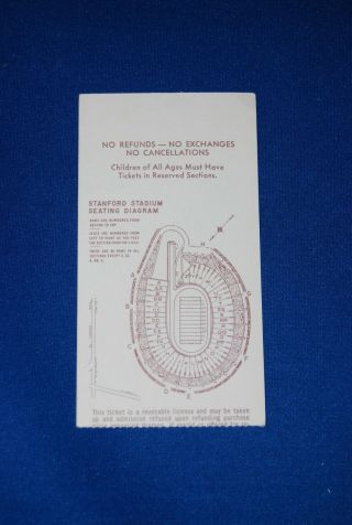 1966 USC TROJANS vs.  STANFORD - OCTOBER 15,  1966 - FOOTBALL TICKET STUB 2
