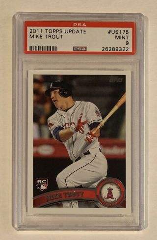 Psa 9 • Mike Trout 2011 Topps Update Rookie Card Rc Us175