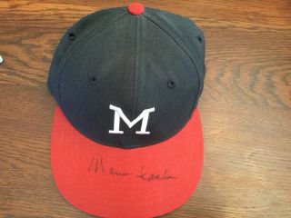 Warren Spahn Autographed Signed Hat Milwaukee Braves Hall Of Fame Jsa