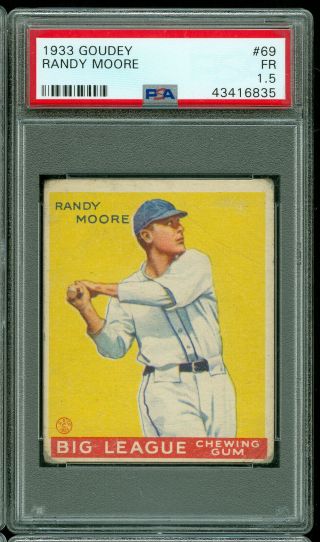 1933 Goudey Baseball 69 Randy Moore Psa 1.  5