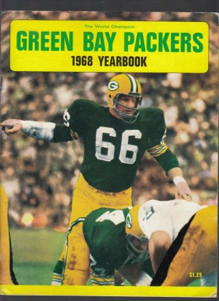 1968 Green Bay Packers Football Yearbook Ray Nitschke On Cover World Champions