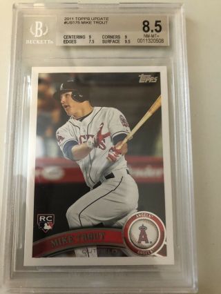 Bgs 8.  5 Mike Trout 2011 Topps Update Rc Rookie Card (with 9.  5 Gem Sub - Grade