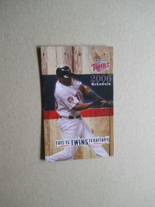 2006,  Minnesota Twins,  Mlb,  Baseball Pocket Schedule,  Hunter,  Budweiser