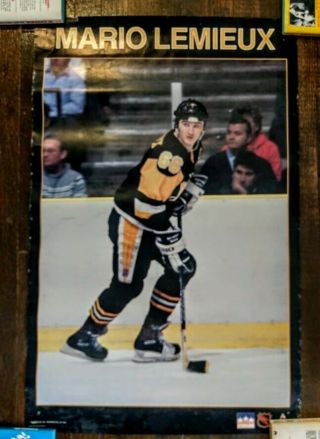 Vintage 1988 Starline Mario Lemieux Pittsburgh Penguins 22x 34 Poster