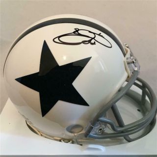 Emmitt Smith Signed Dallas Cowboys Throwback Mini Helmet