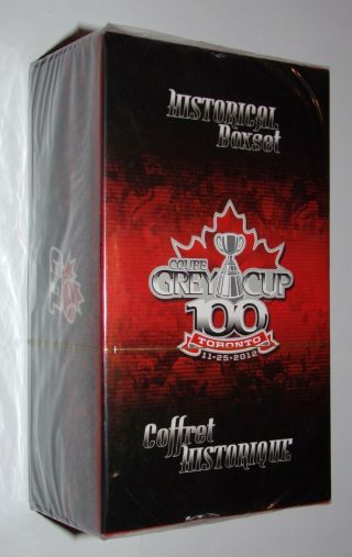 Toronto Grey Cup 100 Cfl Historical Boxset 200 Cards & Grey Cup Tossing Coin