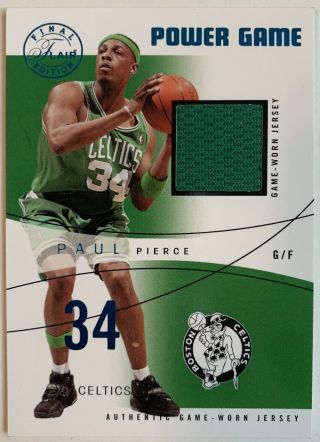2003 - 04 Flair Final Edition Power Game Blue Jersey Relic Pp Paul Pierce 066/250