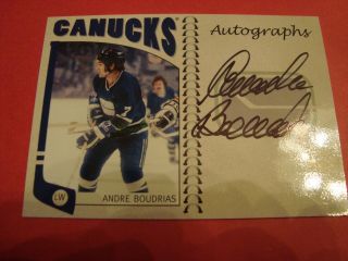2004 - 05 In The Game Nhl Franchise Series Autograph Andre Boudrias Vancouver Can