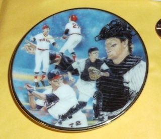 1992 Gartlan Usa Carlton Fisk Mini Baseball Plate 7227 Red White Sox Hofer