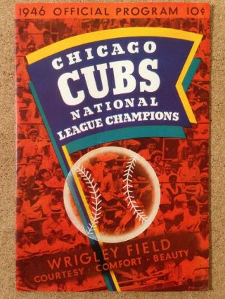 1946 Chicago Cubs National League Champions Mlb Baseball Program Score Book