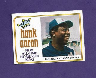 1974 Topps Baseball Hank Aaron Card 1 Exc - Mt