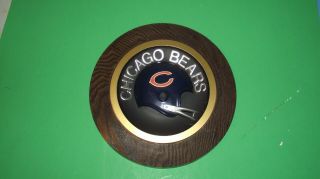 Vintage 1970s Chicago Bears Helmet Plaque Plastic 3d Round Nfl Football