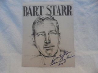 Charcoal Etched by Marianne Miller Autographed by Bart Starr 2