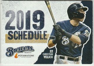 2019 Milwaukee Brewers Pocket Schedule (brewers.  Com Ad)