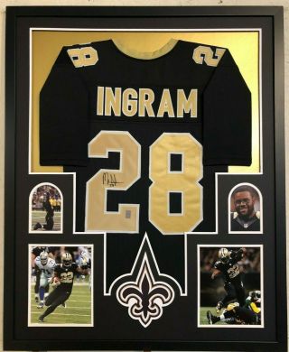 Framed Orleans Saints Mark Ingram Autographed Signed Jersey Gtsm Holo