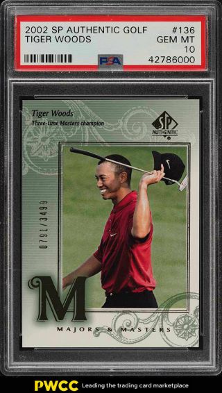 2002 Sp Authentic Golf Tiger Woods /3499 136 Psa 10 Gem (pwcc)