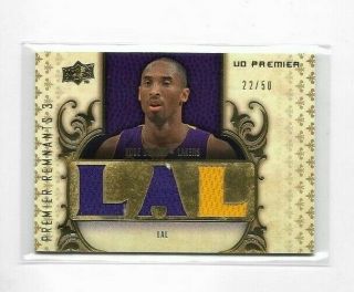 Kobe Bryant 2008 - 09 Ud Premier Basketball Remnants 3 Game 22/50 - Lakers