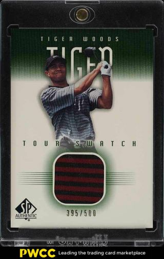 2001 Sp Authentic Tour Green Tiger Woods Rookie Rc Patch /500 Tw - Ts (pwcc)