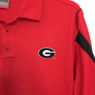 Nike Team Dry Fit Mens Georgia Bulldogs Dawgs Polo Golf Shirt Red Size L Large 2