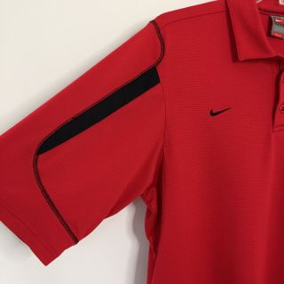 Nike Team Dry Fit Mens Georgia Bulldogs Dawgs Polo Golf Shirt Red Size L Large 3