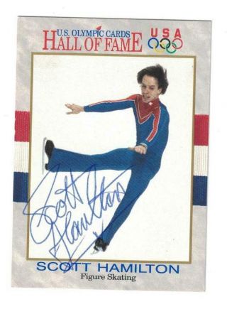 Scott Hamilton Signed Autographed 1991 Impel Card Us Olympics Figure Skating