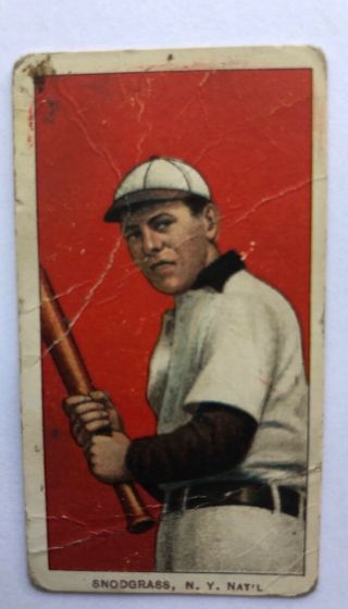 1909 - 11 T206 Fred Snodgrass York National Sweet Caporal 350 Poor