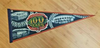 Cleveland Indians 100 Years Baseball Pennant 1901 - 2001 Made In Usa