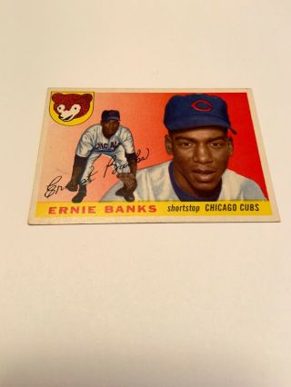 1955 Topps Ernie Banks Chicago Cubs 28 Baseball Card