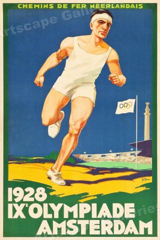 1928 Ix Olympic Games Amsterdam Vintage Style Sports Poster - 24x36